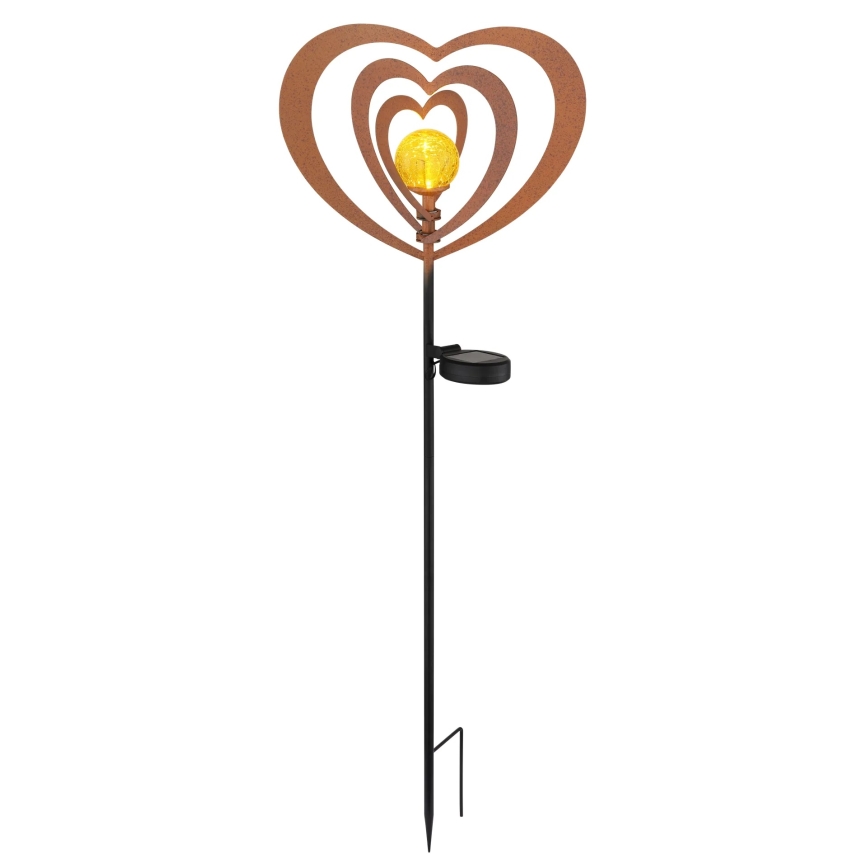 Globo - LED Solar Light LED/3V IP44 300 mAh Rust-Colored Heart
