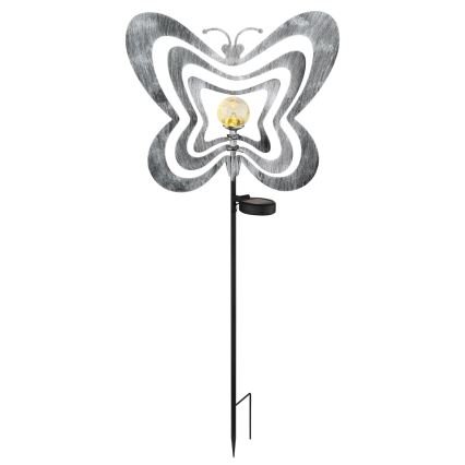 Globo - LED Solar Light LED/3V IP44 300 mAh Silver Butterfly