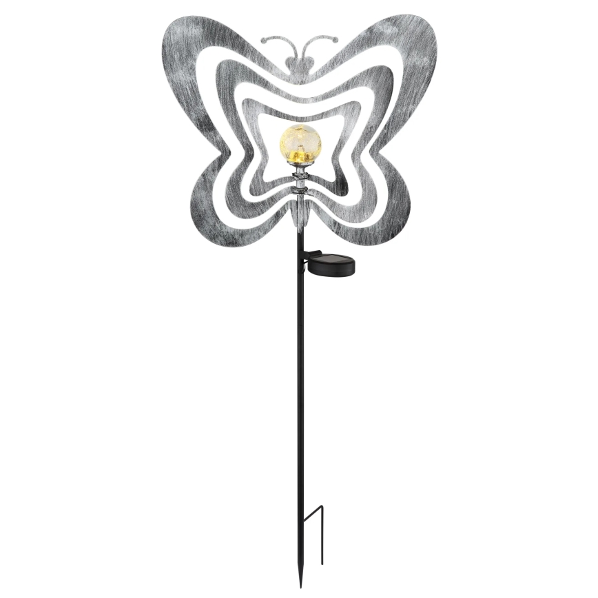Globo - LED Solar Light LED/3V IP44 300 mAh Silver Butterfly