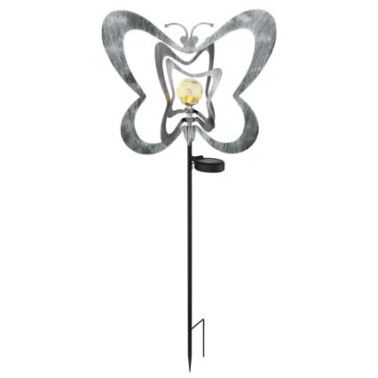 Globo - LED Solar Light LED/3V IP44 300 mAh Silver Butterfly