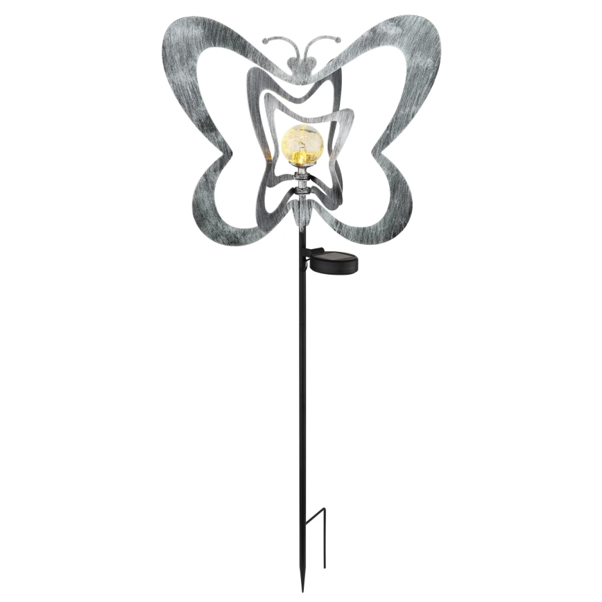 Globo - LED Solar Light LED/3V IP44 300 mAh Silver Butterfly
