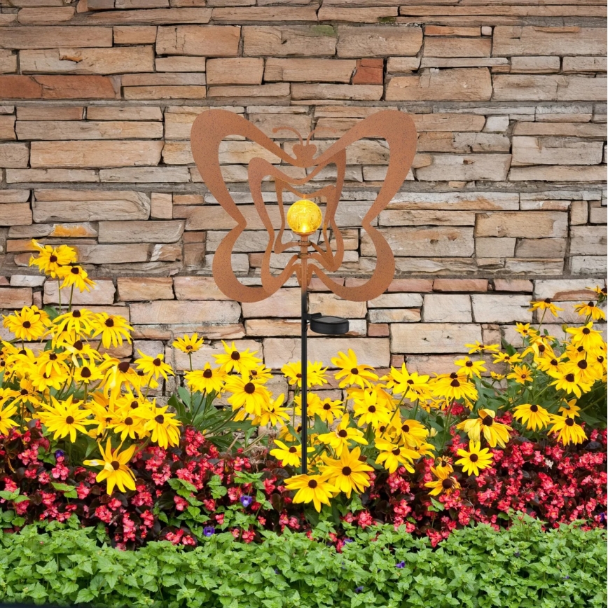 Globo - LED Solar Light LED/3V IP44 300 mAh Rust-Colored Butterfly