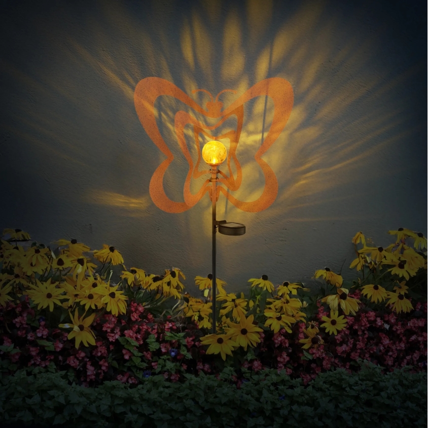 Globo - LED Solar Light LED/3V IP44 300 mAh Rust-Colored Butterfly