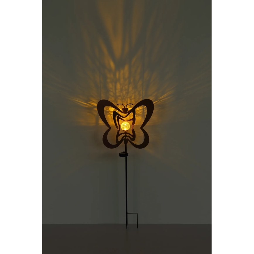 Globo - LED Solar Light LED/3V IP44 300 mAh Rust-Colored Butterfly