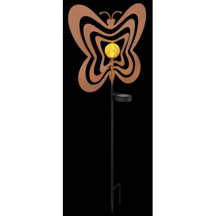 Globo - LED Solar Light LED/3V IP44 300 mAh Rust-Colored Butterfly