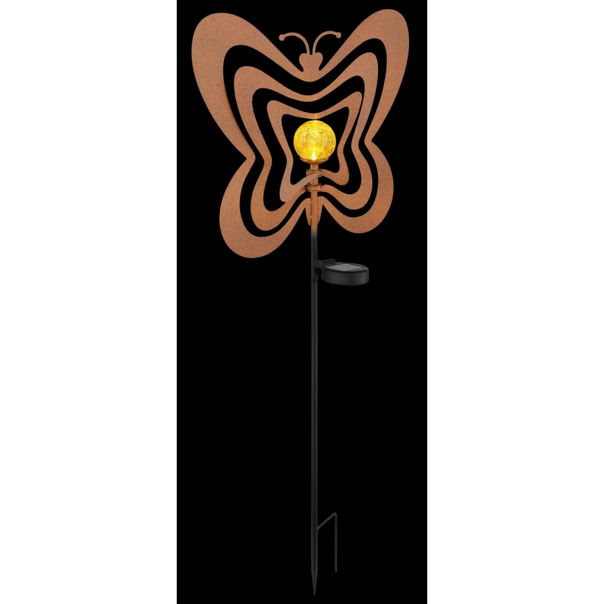 Globo - LED Solar Light LED/3V IP44 300 mAh Rust-Colored Butterfly