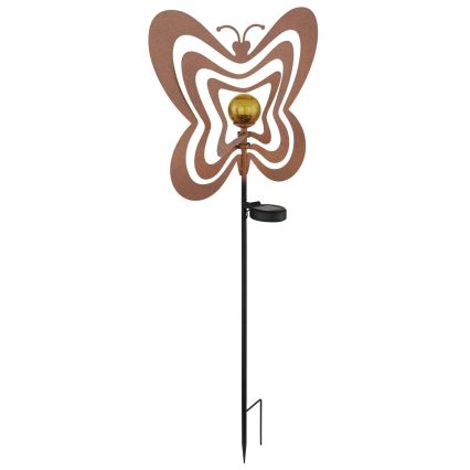 Globo - LED Solar Light LED/3V IP44 300 mAh Rust-Colored Butterfly