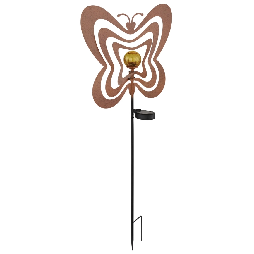 Globo - LED Solar Light LED/3V IP44 300 mAh Rust-Colored Butterfly
