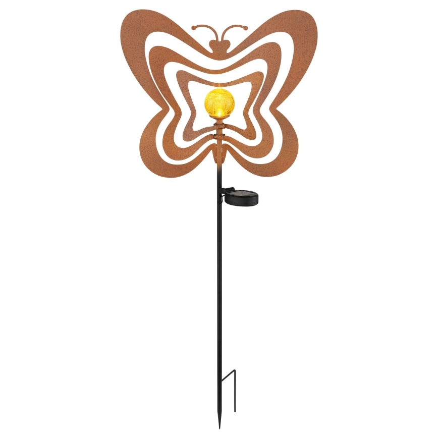 Globo - LED Solar Light LED/3V IP44 300 mAh Rust-Colored Butterfly