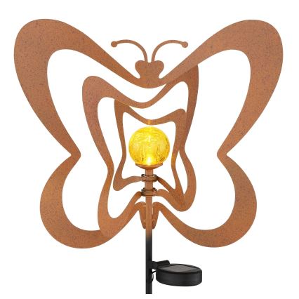 Globo - LED Solar Light LED/3V IP44 300 mAh Rust-Colored Butterfly