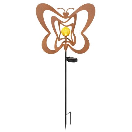 Globo - LED Solar Light LED/3V IP44 300 mAh Rust-Colored Butterfly