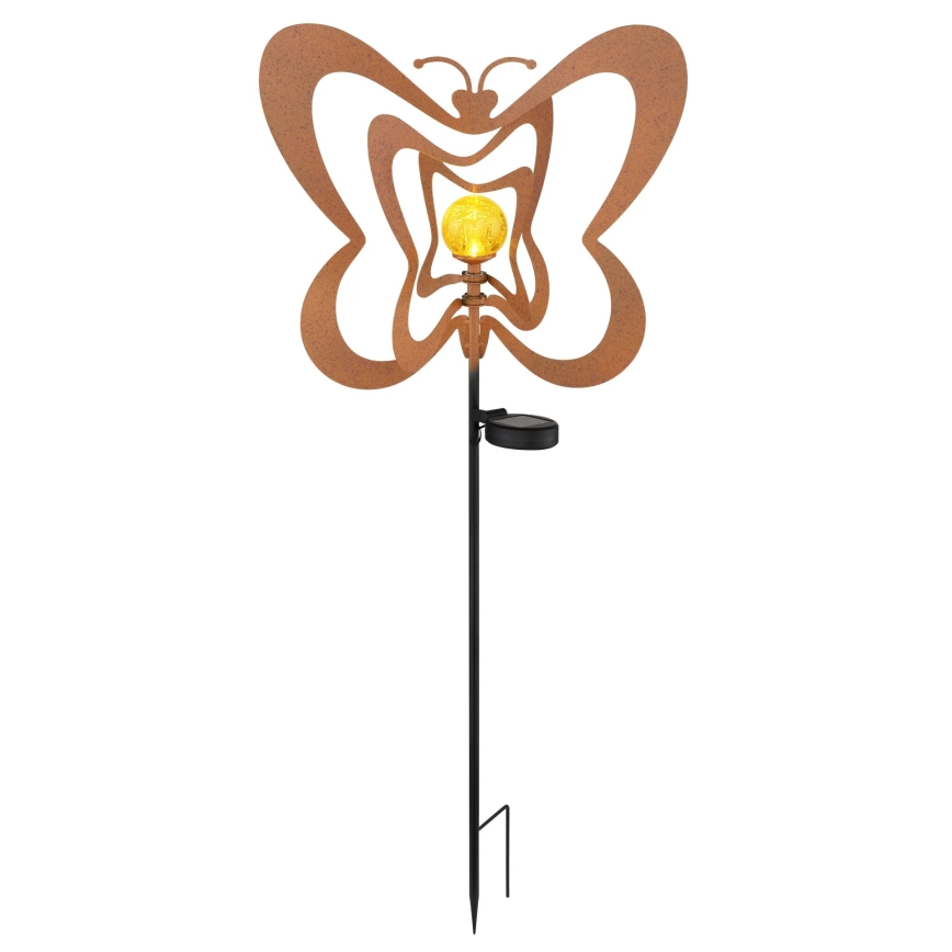 Globo - LED Solar Light LED/3V IP44 300 mAh Rust-Colored Butterfly