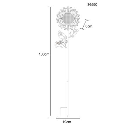 Globo - LED Solar Lamp 200 LEDs / 3 V, IP44, 600 mAh, Flower-shaped