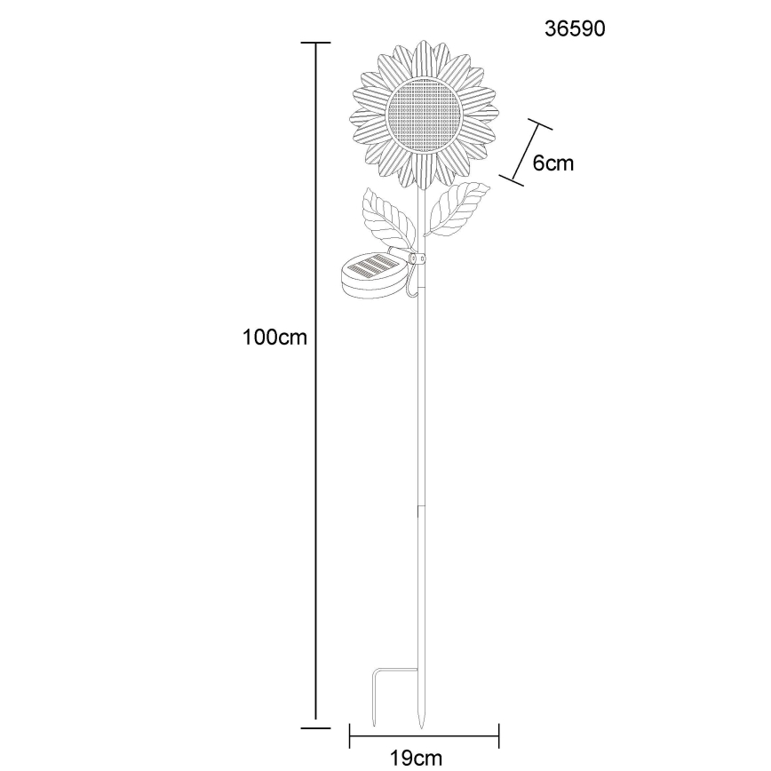 Globo - LED Solar Lamp 200 LEDs / 3 V, IP44, 600 mAh, Flower-shaped