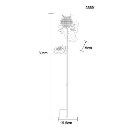 Globo - LED Solar Light 200 LEDs / 3V IP44 600 mAh Bee