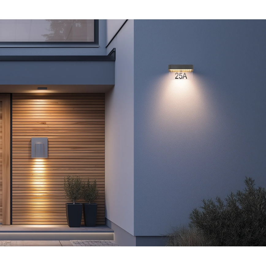 Globo - Solar LED house number light LED/6W/3.7V IP54 1800 mAh