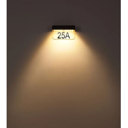 Globo - Solar LED house number light LED/6W/3.7V IP54 1800 mAh