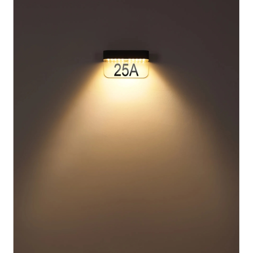 Globo - Solar LED house number light LED/6W/3.7V IP54 1800 mAh