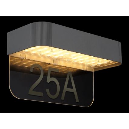 Globo - Solar LED house number light LED/6W/3.7V IP54 1800 mAh
