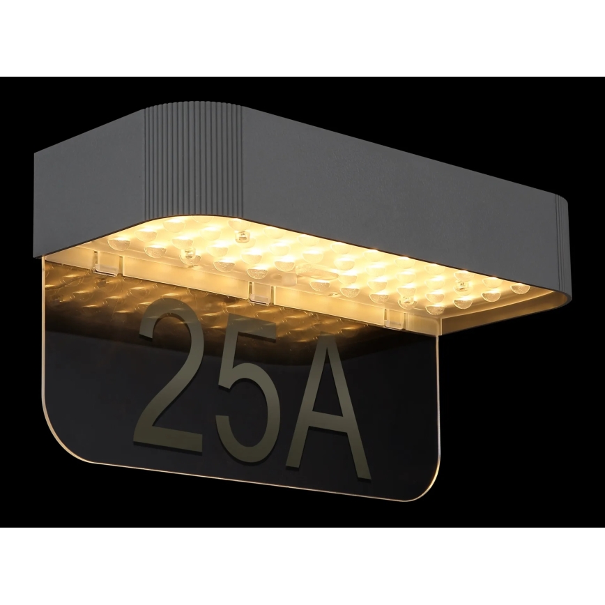 Globo - Solar LED house number light LED/6W/3.7V IP54 1800 mAh