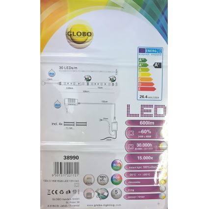 Globo 38990 - Bathroom RGB LED strip LED BAND 150xLED/0,16W IP44