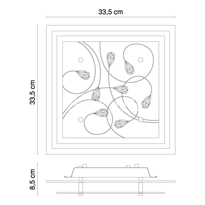 Globo - Ceiling light 2xE27ILLU/40W/230V