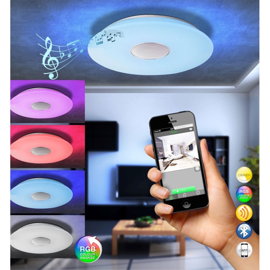 GLOBO 41329N - RGB LED Ceiling light with remote control NICOLE 1xLED/50W/230V