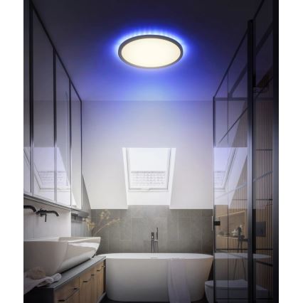 Globo - LED RGB Dimmable bathroom ceiling light LED/18W/230V 3000-6000K + remote control IP44 black