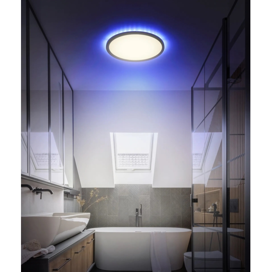 Globo - LED RGB Dimmable bathroom ceiling light LED/18W/230V 3000-6000K + remote control IP44 black