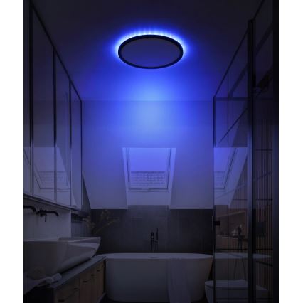 Globo - LED RGB Dimmable bathroom ceiling light LED/18W/230V 3000-6000K + remote control IP44 black