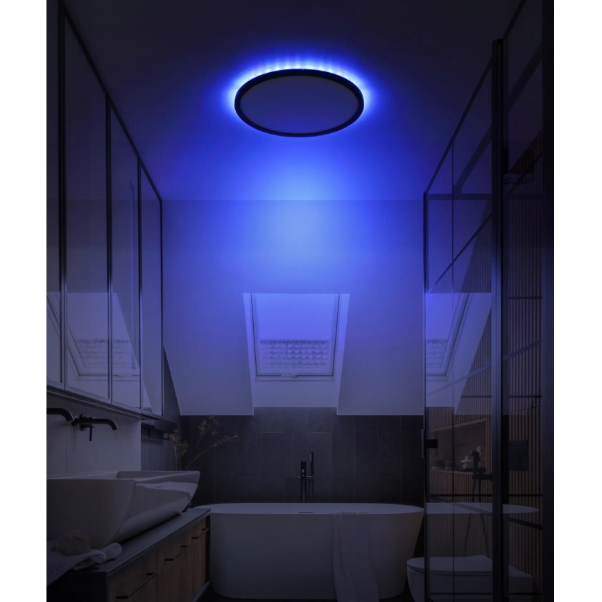 Globo - LED RGB Dimmable bathroom ceiling light LED/18W/230V 3000-6000K + remote control IP44 black