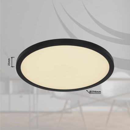 Globo - LED RGB Dimmable bathroom ceiling light LED/18W/230V 3000-6000K + remote control IP44 black