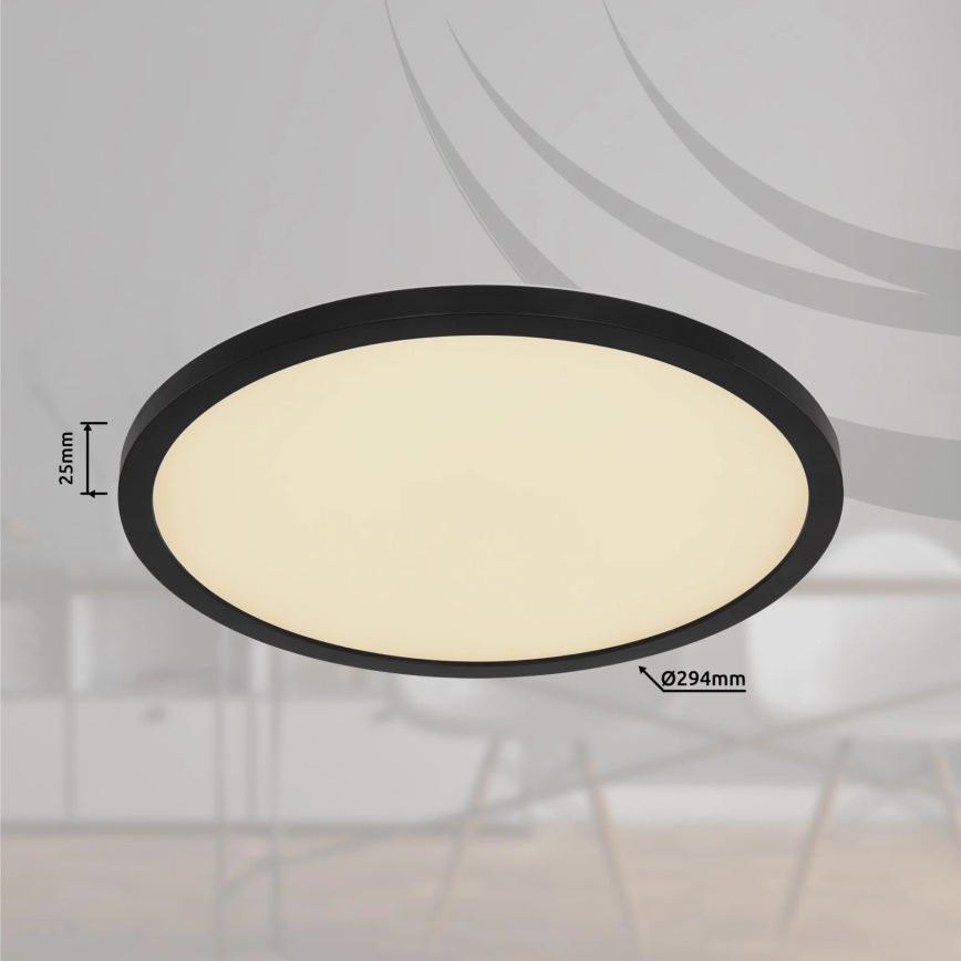 Globo - LED RGB Dimmable bathroom ceiling light LED/18W/230V 3000-6000K + remote control IP44 black