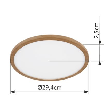 Globo - LED Dimmable bathroom ceiling light LED/18W/230V d. 29,4 cm IP44 brown