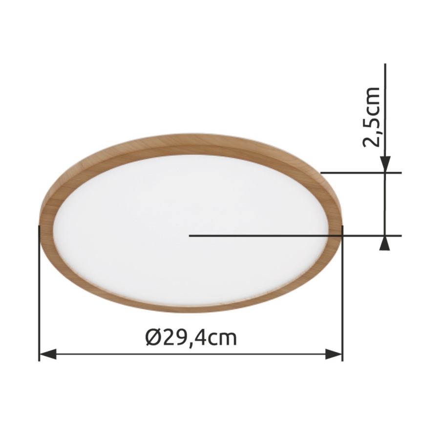 Globo - LED Dimmable bathroom ceiling light LED/18W/230V d. 29,4 cm IP44 brown