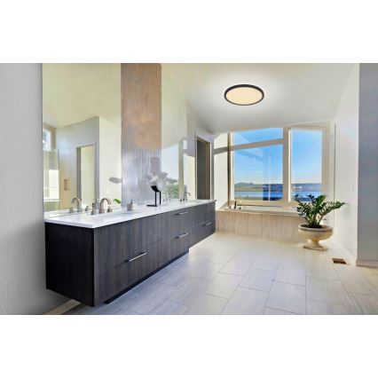 Globo - LED Dimmable bathroom ceiling light LED/24W/230V d. 42 cm IP44 black