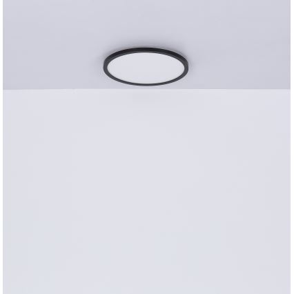 Globo - LED Dimmable bathroom ceiling light LED/24W/230V d. 42 cm IP44 black