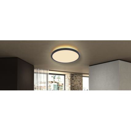 Globo - LED Dimmable bathroom ceiling light LED/24W/230V d. 42 cm IP44 black