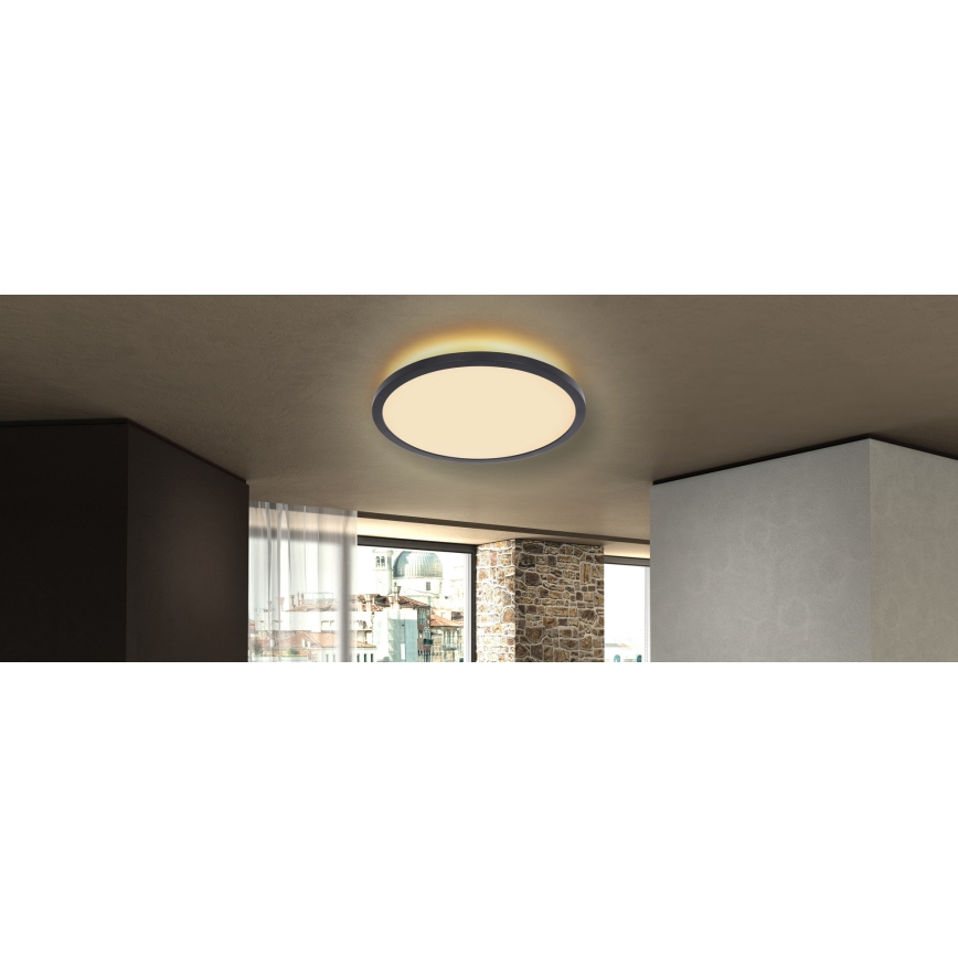 Globo - LED Dimmable bathroom ceiling light LED/24W/230V d. 42 cm IP44 black