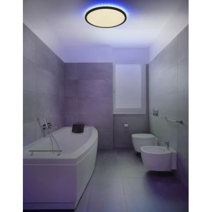 Globo - LED RGB Dimmable bathroom ceiling light LED/21W/230V 3000-6000K + remote control IP44 black