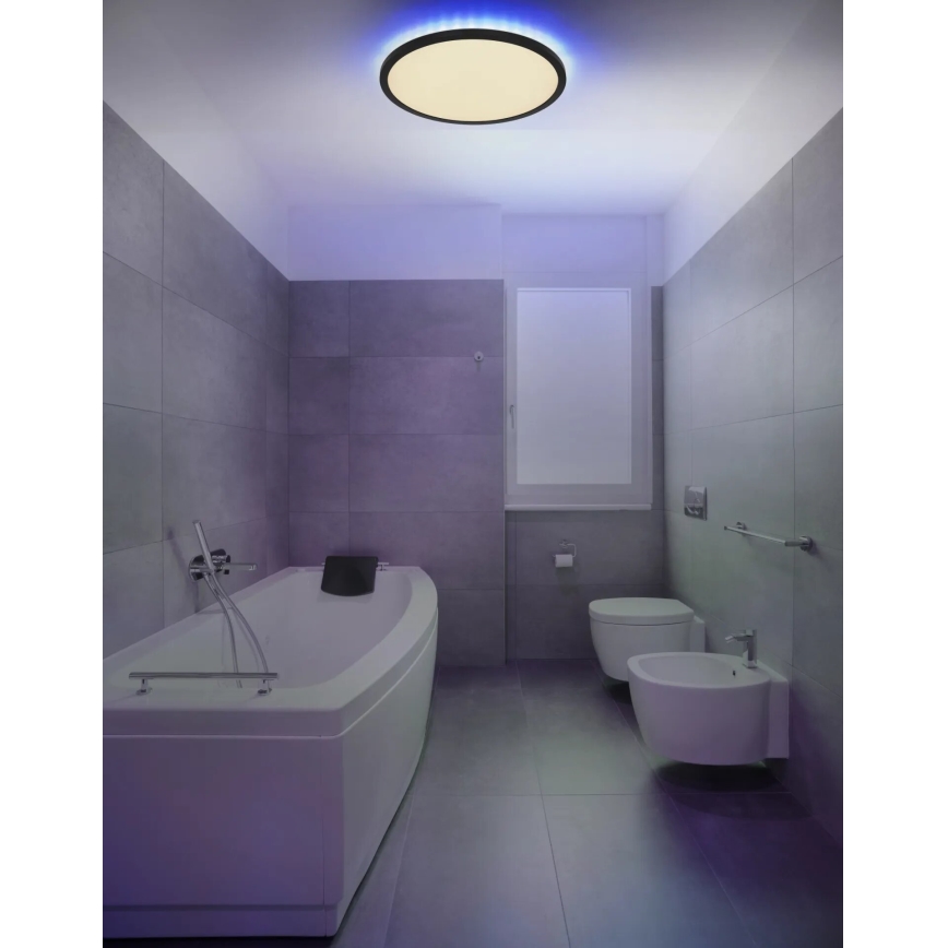 Globo - LED RGB Dimmable bathroom ceiling light LED/21W/230V 3000-6000K + remote control IP44 black