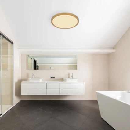 Globo - LED Dimmable bathroom ceiling light LED/24W/230V 3000K IP44 d. 42 cm brass