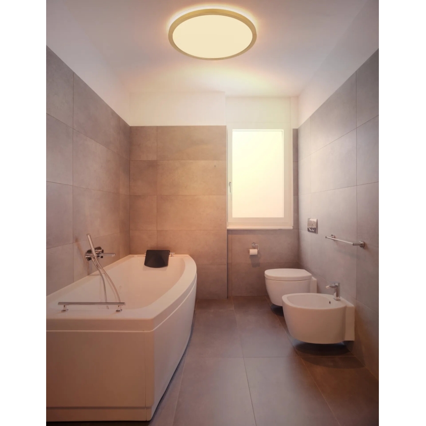 Globo - LED Dimmable bathroom ceiling light LED/24W/230V 3000K IP44 d. 42 cm brass