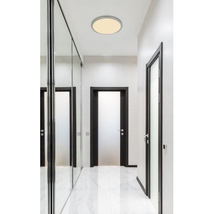 Globo - LED Dimmable bathroom ceiling light LED/24W/230V d. 42 cm IP44 matte chrome