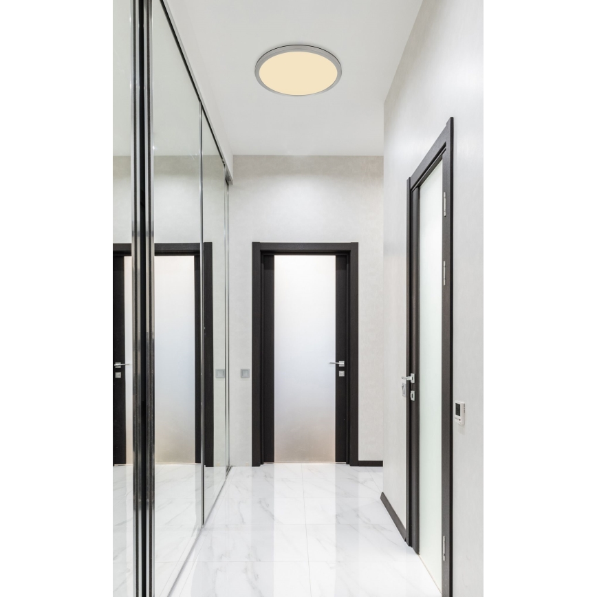 Globo - LED Dimmable bathroom ceiling light LED/24W/230V d. 42 cm IP44 matte chrome