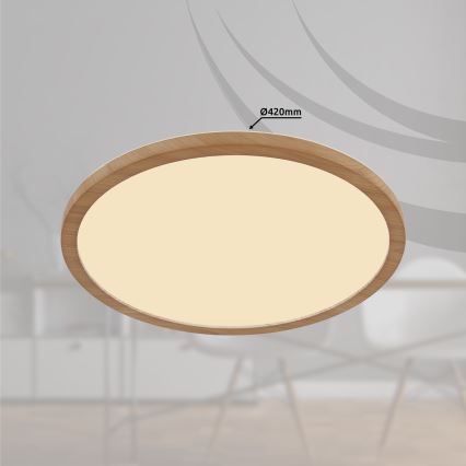 Globo - LED Dimmable bathroom ceiling light LED/24W/230V d. 42 cm IP44 brown