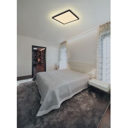 Globo - LED Dimmable bathroom ceiling light LED/18W/230V 29,4x29,4 cm IP44 black
