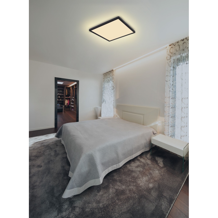 Globo - LED Dimmable bathroom ceiling light LED/18W/230V 29,4x29,4 cm IP44 black