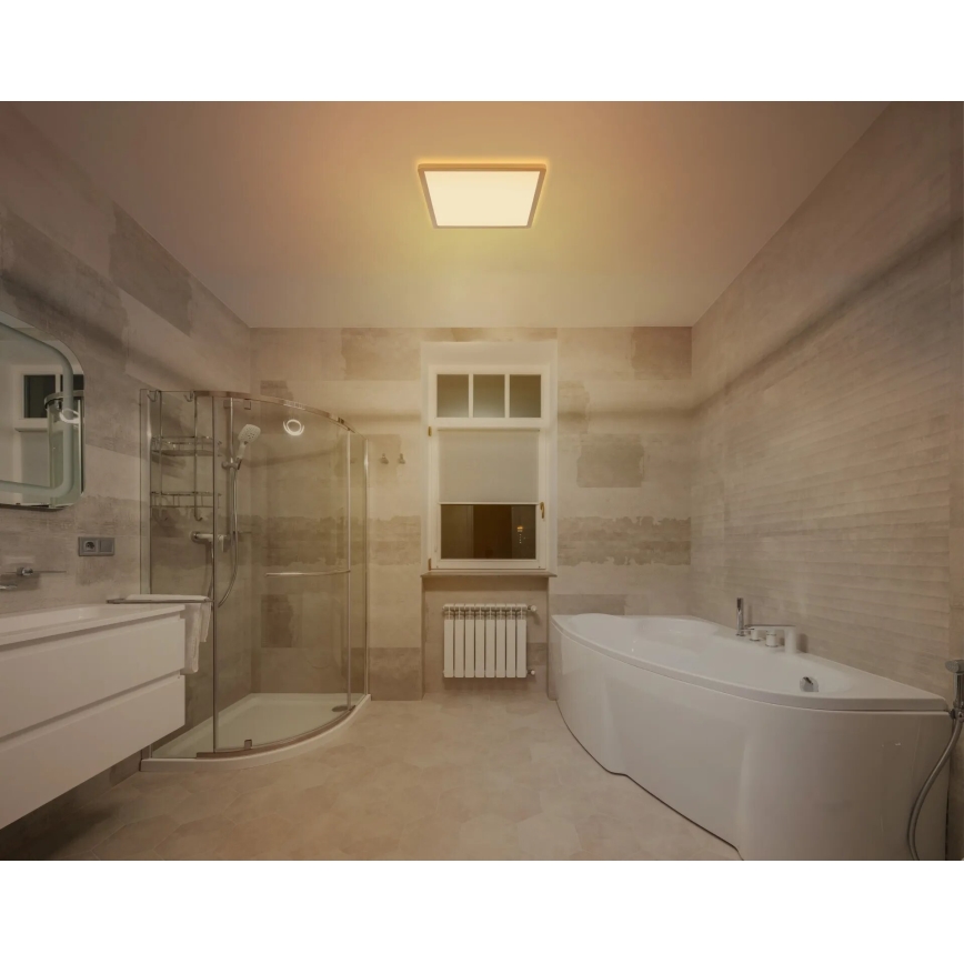 Globo - LED Dimmable bathroom ceiling light LED/18W/230V 3000K IP44 29,4x29,4 cm brass