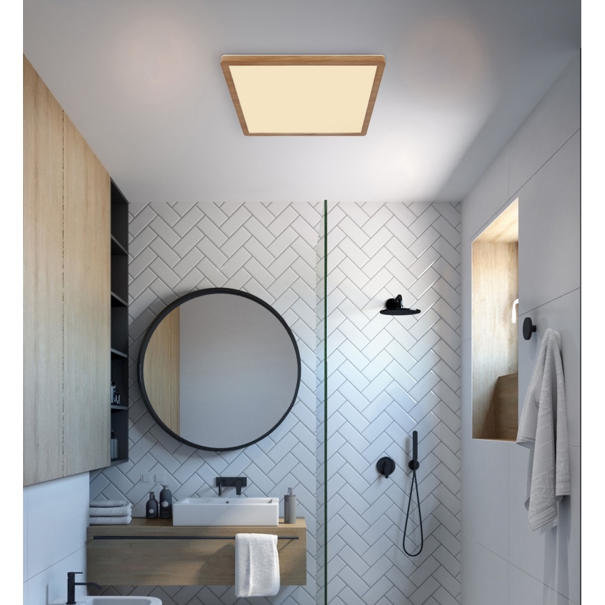 Globo - LED Dimmable bathroom ceiling light LED/18W/230V 29,4x29,4 cm IP44 brown